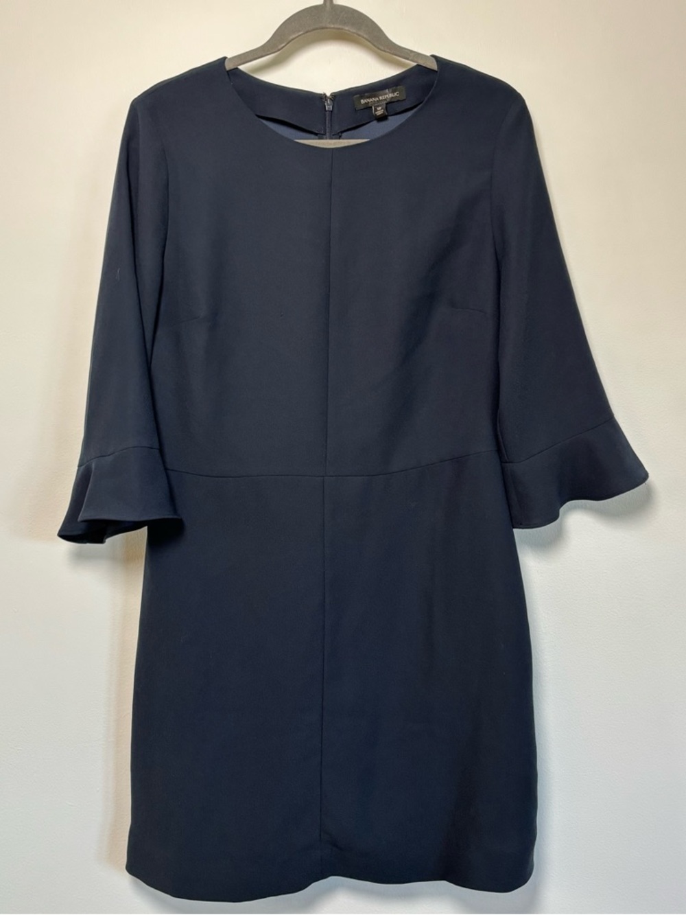 Banana Republic Flutter-Sleeve Sheath Dress - Navy - 12